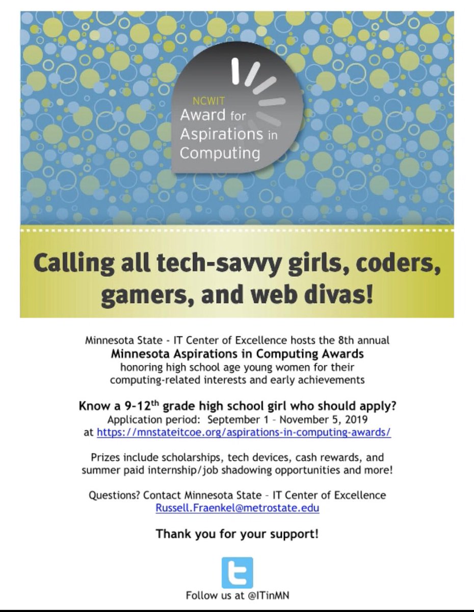 askatechnogirl's tweet image. Calling all tech-savvy girls!!! Here is your chance!!  #wheremygirlsat #girlsinstem #girlsincs @NCWIT