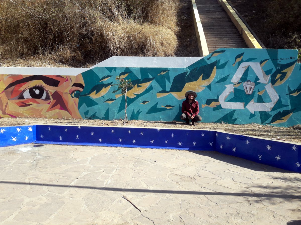 ArirockR's tweet photo. Mural de "Cuidando el Ambiente" puesto la mirada de Cuidar el Hambiente. 
Art: @arirock_ramirez7
.
.
.
.
#art #arte #artista #artist #painting #paintings #paintingart #artistaplastico #mural #muralista #arirock® #fotografia #paintingstyle #hambiente #cuidarelplaneta #reciclar https://t.co/vbqoCyFTuX