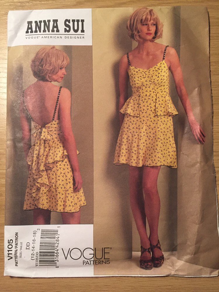 WatsonsVintage's tweet photo. Excited to share this item from my #etsy shop: Uncut 2009 Vogue Anna Sui American Designer Pattern for a Misses' Dress in sizes 12-18- Pattern No V1105 https://t.co/5ESMy1qwlj #Rare #Vogue #AmericanDesigner #AnnaSui #DressPattern #Multi-Size #From2009 #Collectable #Uncut https://t.co/cCF8NYjdWM
