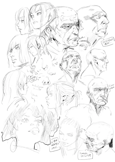 頭の練習
Head studies 