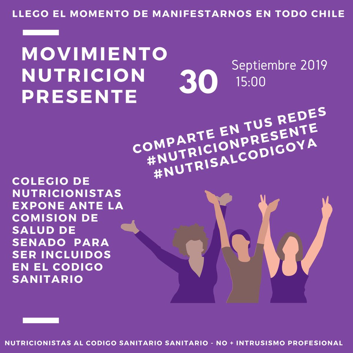 NutricionP2019's tweet photo. La comisión de salud mañana discutirá sobre la incorporación de nutricionistas al código sanitario.
¡Movimiento Nutrición presente!
@carolinagoic @chahuan @guidogirardi @jvanbiobio https://t.co/2ML8rbzc3a
