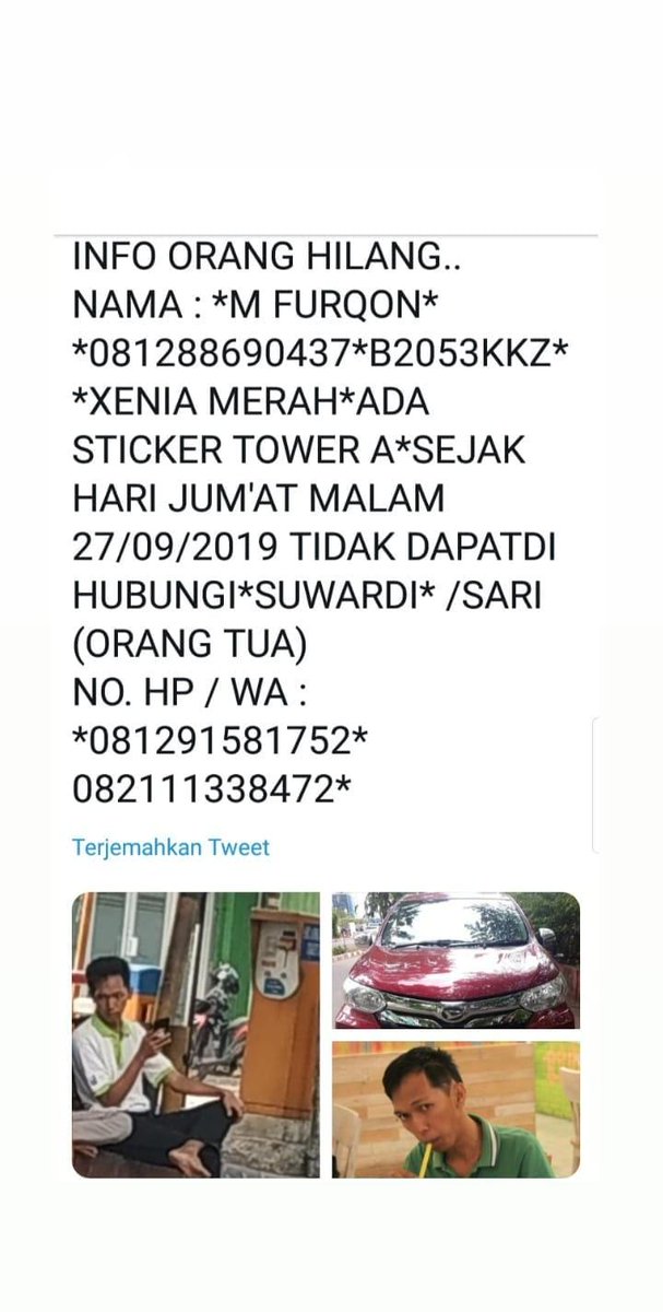 JakartaBoxy's tweet photo. Puji Tuhan sudah diketemukan sodara kami ..dalam kondisi kritis..mobil dan hp dan dompet hilang..beritanya di bius dan dibuang ke kali ciliwung https://t.co/U8w5w4TBQO
