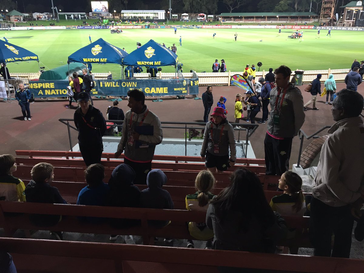 julie_stafford1's tweet photo. @CricketNSW Parti Hub staff doing their thing with the #BlastSquad kids #NorthSydneyOval #AUSvSL https://t.co/18UqbVURbb