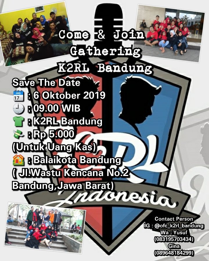 k2rl_bdg_ofc's tweet photo. Assalamualaikum gabung yuu... Kita open member juga loh,kita seru seruan lagi yuu, kita jalin lagi tali silaturahmi nya,dari pada hari minggu nya nongki sendirian,mending nongki bareng kita sambil seru seruan.. Di catat yah tanggal nya... Mimin tunggu kehadiran nya temen temen 😊 https://t.co/2tkcJoVmSt