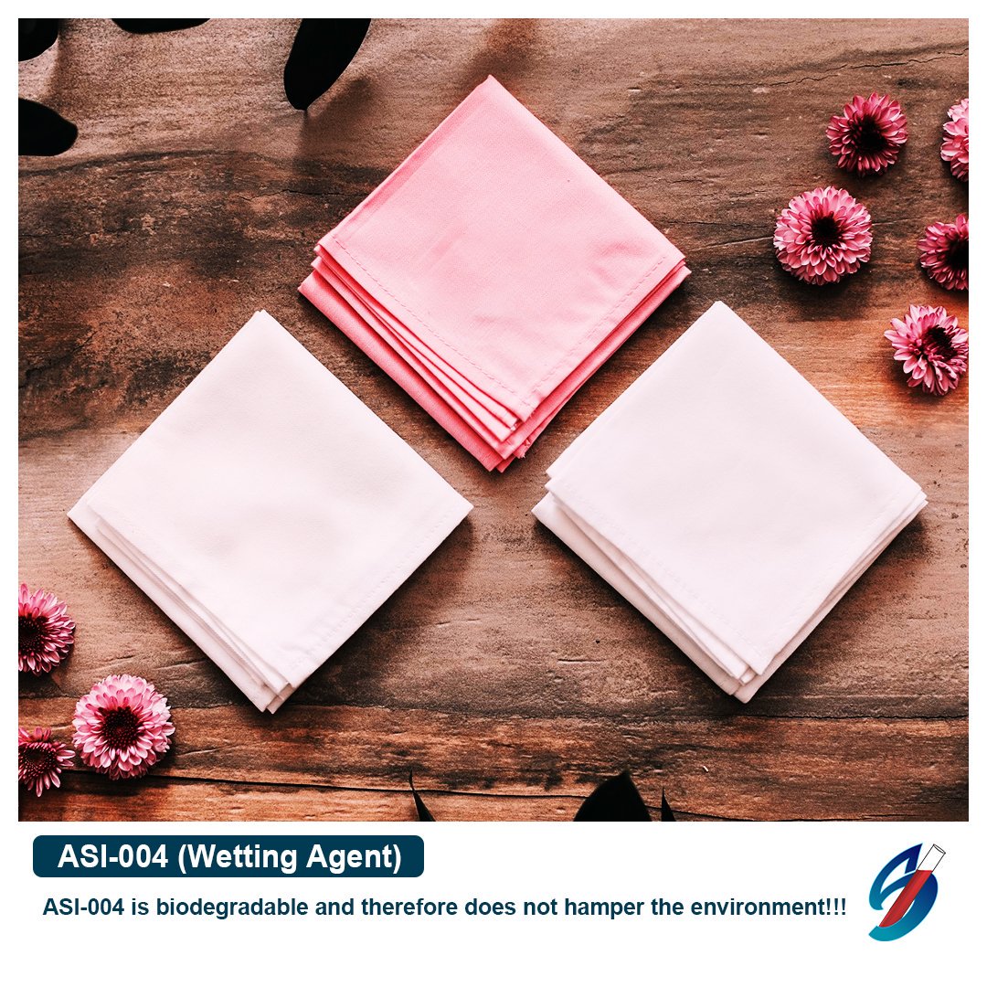 auxi_s's tweet image. ASI-004 has exceptional wetting and surface cleaning properties with low aquatic toxicity and is biodegradable and easily bioeliminable!!
#wettingagent #detergent #nonionic #anionic #surfactant #deforming #watersaving #timesaving #improves  #continues #machine #textile