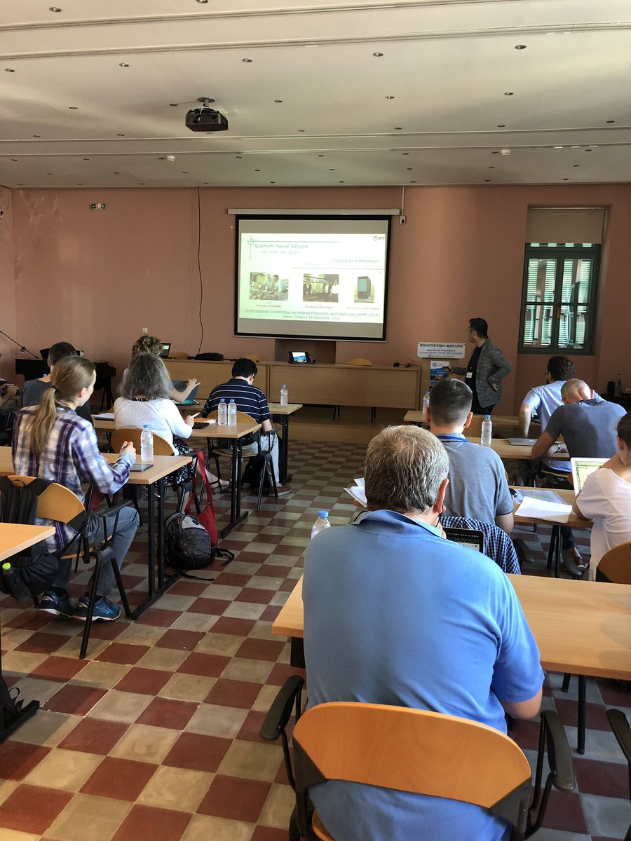 MeteAtature's tweet image. #HPM2019 starts with Yoshi Yamamoto talking about #quantum neural networks.