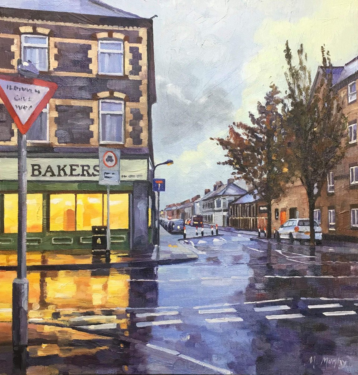 alanbretos's tweet image. A quartet of Malcolm Murphys recent  Cardiff paintings 

Please retweet .