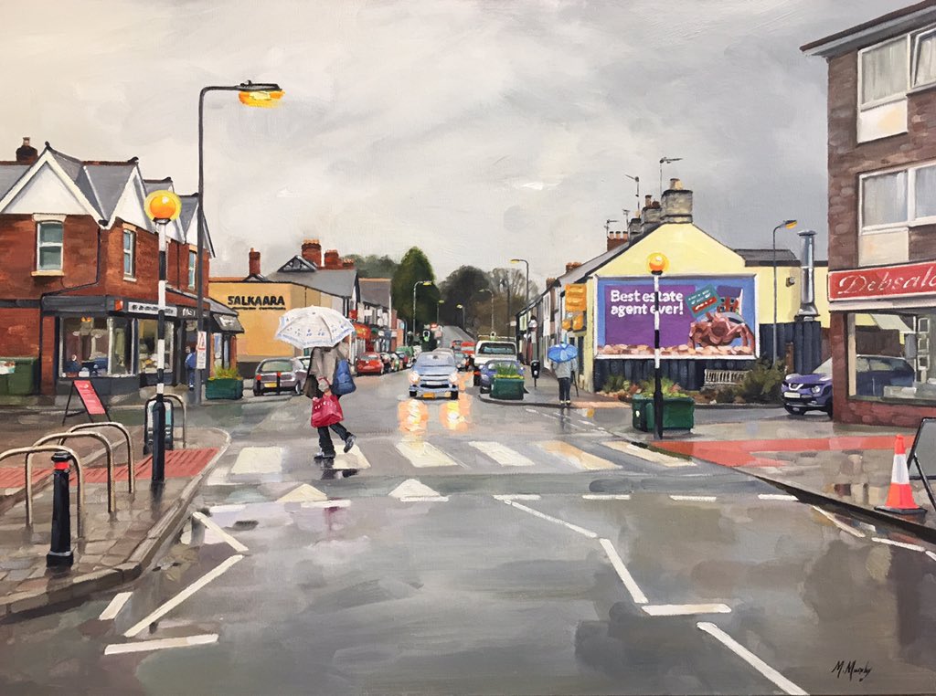 alanbretos's tweet image. A quartet of Malcolm Murphys recent  Cardiff paintings 

Please retweet .