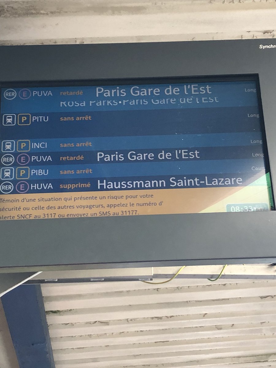 Bonjour <a href="/RERE_SNCF/">RER E</a> , je ne comprends même pas quand passe le prochain train ... 
<a href="/CollectifRERE/">Collectif RER E</a>