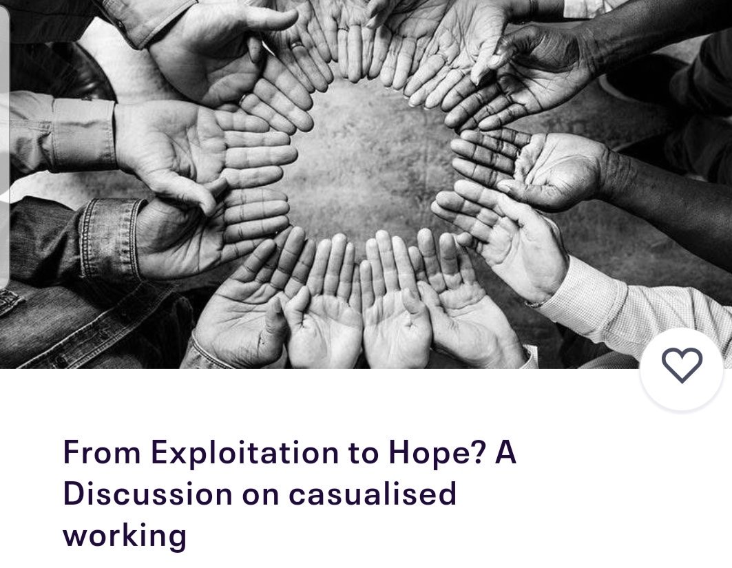 Calling all young insecure workers! Join us for free food and discussion at our upcoming workshop: From Exploitation to Hope? A Discussion on casualised working bit.ly/2lwhtVw Part of #McrESRCFest and a
@OfficialUoM
 
@mmu_business

@WorkEqualities 
 collaboration