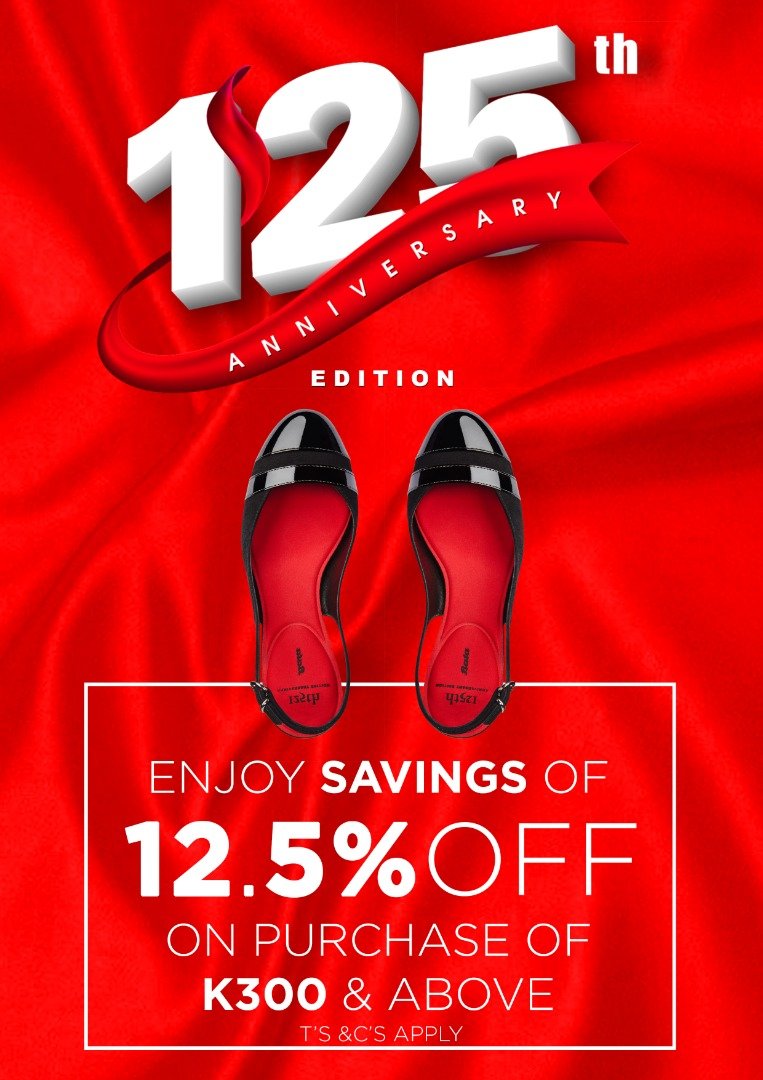 BataZambia's tweet photo. You read it right, 12.5% discount on purchases worth K300 or more in All stores. Promo runs upto 27th October 2019πΊπΊπΊπΊπΊπΊπΊ.
#125YearsOfShoeing
#CelebrationToRemember https://t.co/iM9bSDYq1A