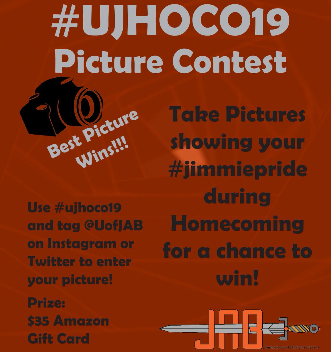 UofJAB's tweet photo. Here are two very awesome social media contests for you to get a chance to win prizes! Who doesn't love prizes?
@JamestownDean, you could finally beat the students by retweeting all our stuff!
#ujhoco19 #universityofjamestown #uofj #whouseshashtagsanyways #anyonerememberjc https://t.co/MJcTL2fXIU