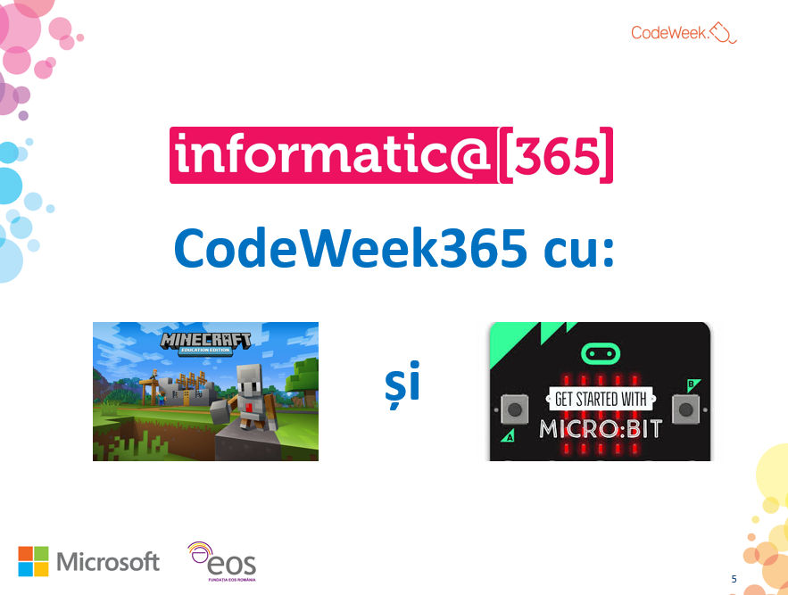 Fundația EOS Romania și Microsoft Romania susțin prin proiectul Informatica365 campania europeană de dezvoltare a competențelor digitale – EU CodeWeek linkedin.com/pulse/funda%C8…