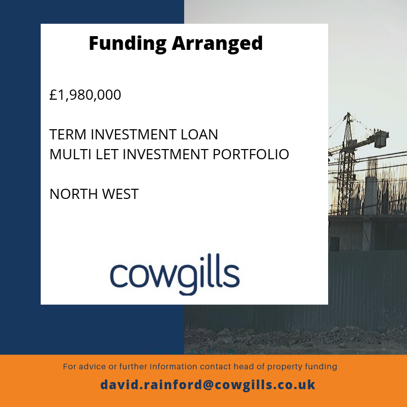 Cowgills's tweet photo. Our Property & Construction team have been busy again! Head of property funding David Rainford has secured a £1.9M term investment loan, for a multi let investment portfolio in the North West.
#propertyfunding #funding #Property_Construction https://t.co/FfjmjLkXTH