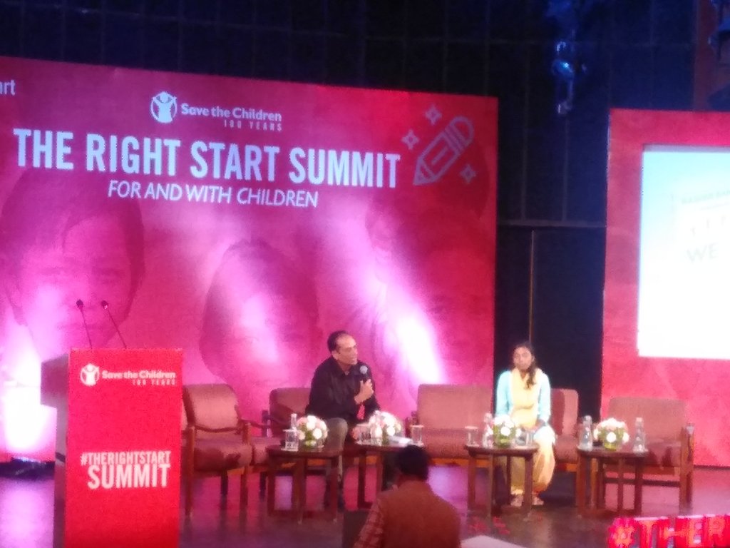 GeetaLama's tweet photo. 'We are the Champions'. Writer @devendratak gives a sneak peak of the book co authored by @rashmibansal &amp; unfolds exciting journeys of child champions. Book to be launched at @JaipurLitFest #TheRightStartSummit https://t.co/QSMZARkYn2