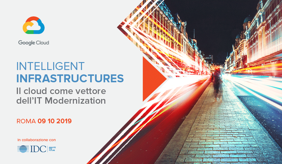 IDCItaly's tweet photo. Il #cloud come ecosistema di sviluppo e produzione, un laboratorio in cui sperimentare nuove tecnologie e per cogliere obiettivi di agilità ed efficienza.
Con IDC e @GoogleCloud_IT il 9 ottobre a Roma, Palazzo Montemartini
➡ https://t.co/Q0CamfQ696
#IntelligentInfrastructures https://t.co/PdmYliSg1L