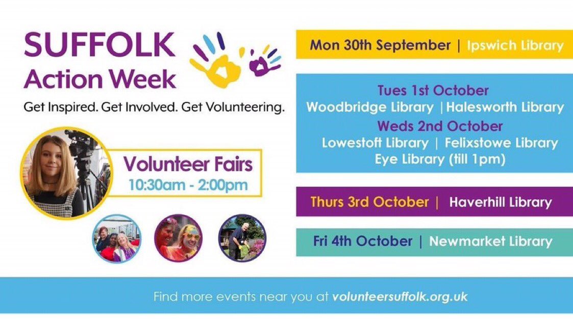 suffolkgiving's tweet photo. We're proud to be supporting #SuffolkActionWeek! ✨ To celebrate, we've made 5 films to raise awareness of Suffolk's voluntary sector and volunteering.

Learn more here > https://t.co/5DJprZsoAE

@SuffolkLibrary @EoECoop @SuffolkALC @CASuffolk 

#TeamSuffolk #GetVolunteering https://t.co/ruzqNXBPbz