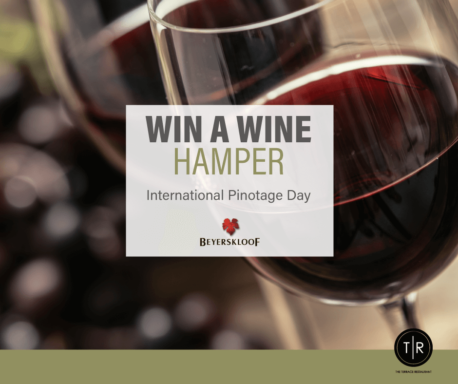 🍷 In celebration of International Pinotage Day, buy a bottle of <a href="/Beyerskloof_/">notinusebeyerskloof</a> Pintoage at the Terrace Restaurant on 12 October, and stand a chance to win an incredible Beyerskloof hamper!