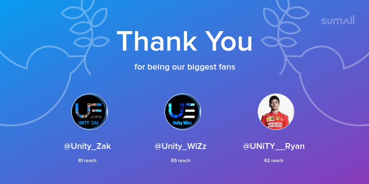 UnityEsportsF1's tweet photo. Our biggest fans this week: Unity_Zak, Unity_WiZz, UNiTY__Ryan. Thank you! via https://t.co/Q4MOCuezbO https://t.co/jbd8g20Otm