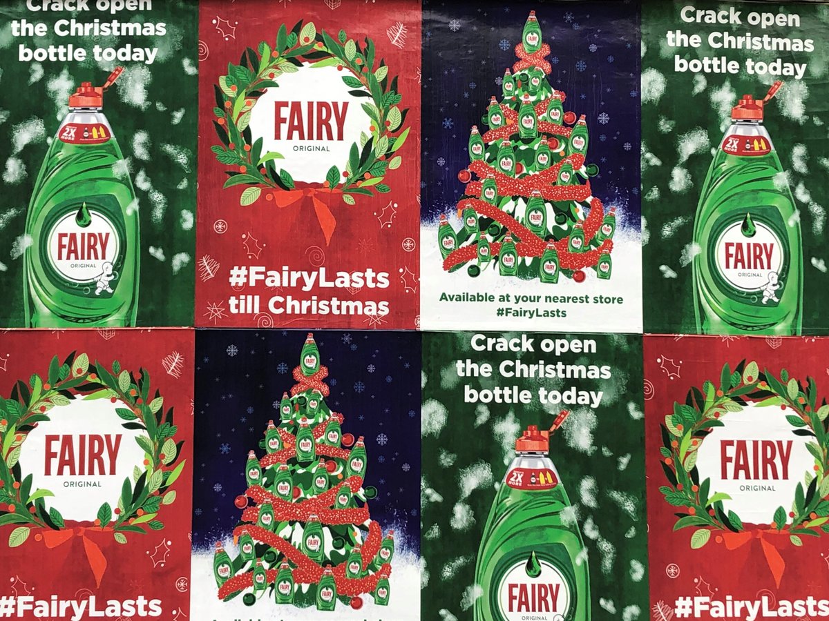 Perhaps putting @ProcterGamble #fairyliquid Christmas poster up in September will drive sales up but there is nothing Merry in having millions of new plastic bottles waste to deal with @aplastic_planet @siansutherland @SkyOceanRescue @NewPlasticsEcon @giandebelder