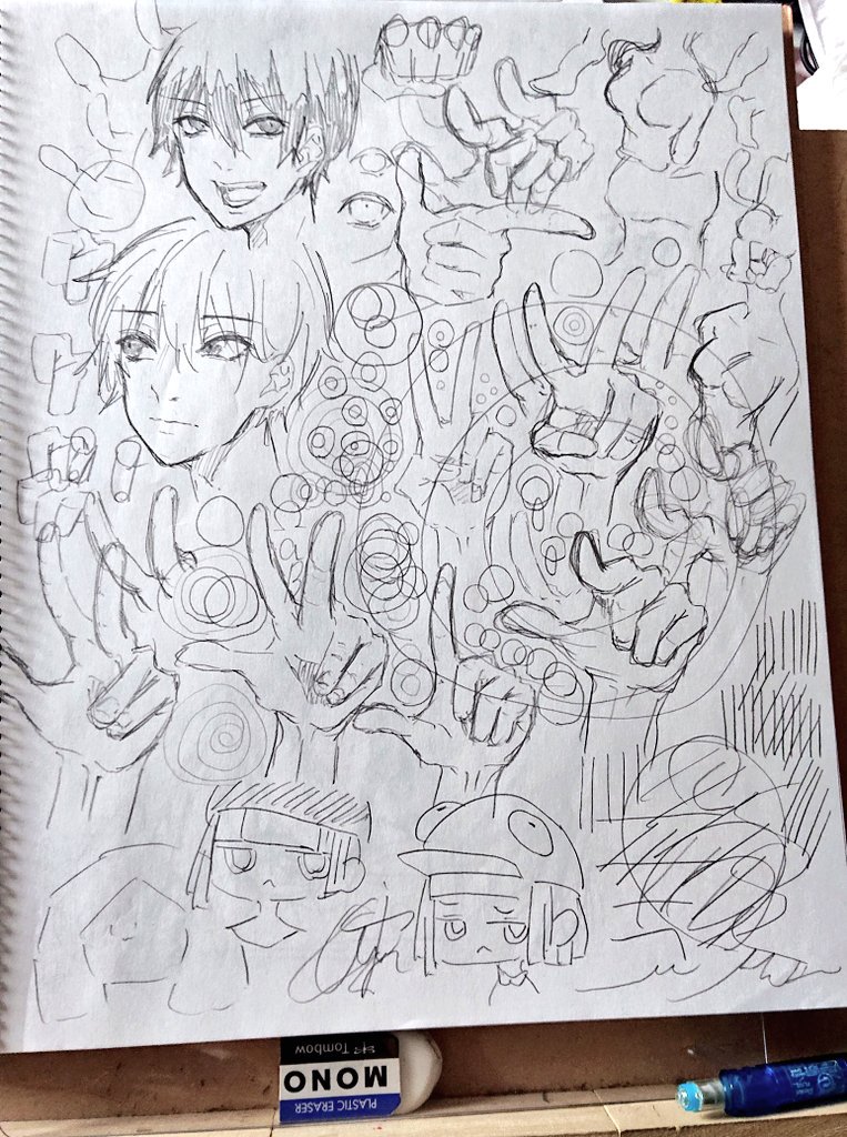 一発描き練習疲れた 