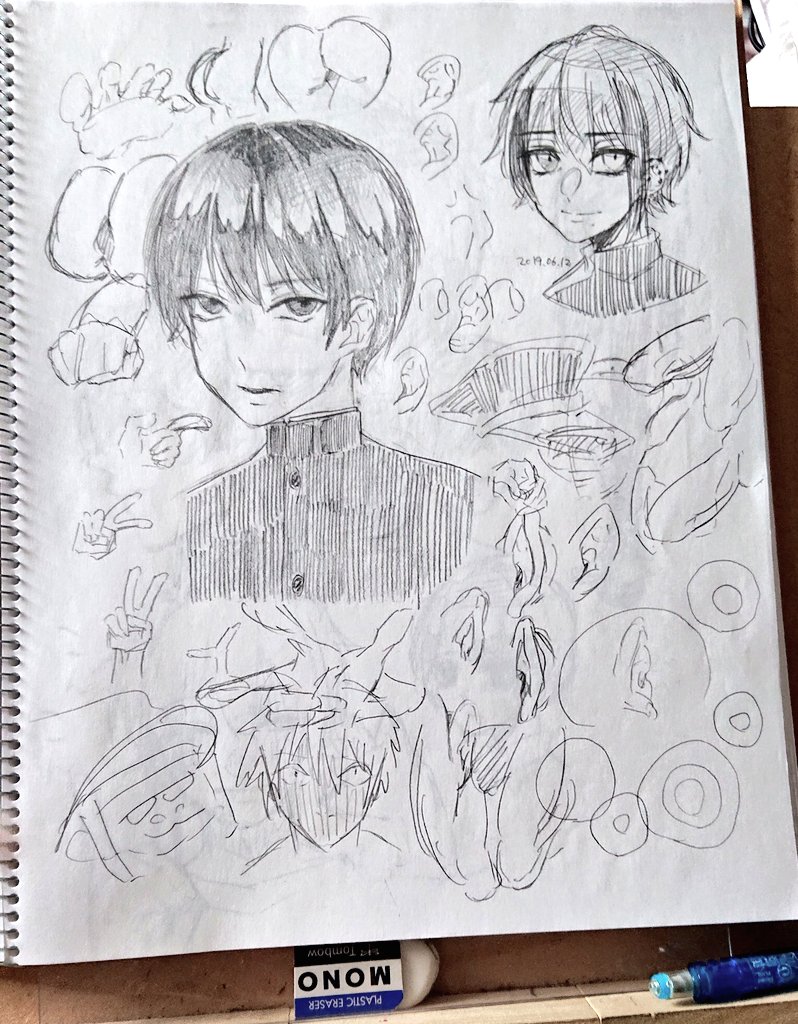 一発描き練習疲れた 