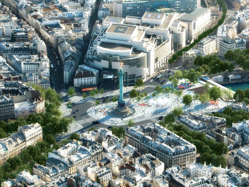 Nouveau visuel de la nouvelle Place de la Bastille prévue pour 2020. Plus d’infos sur parisfutur.com/projets/nouvel… #parisfutur
