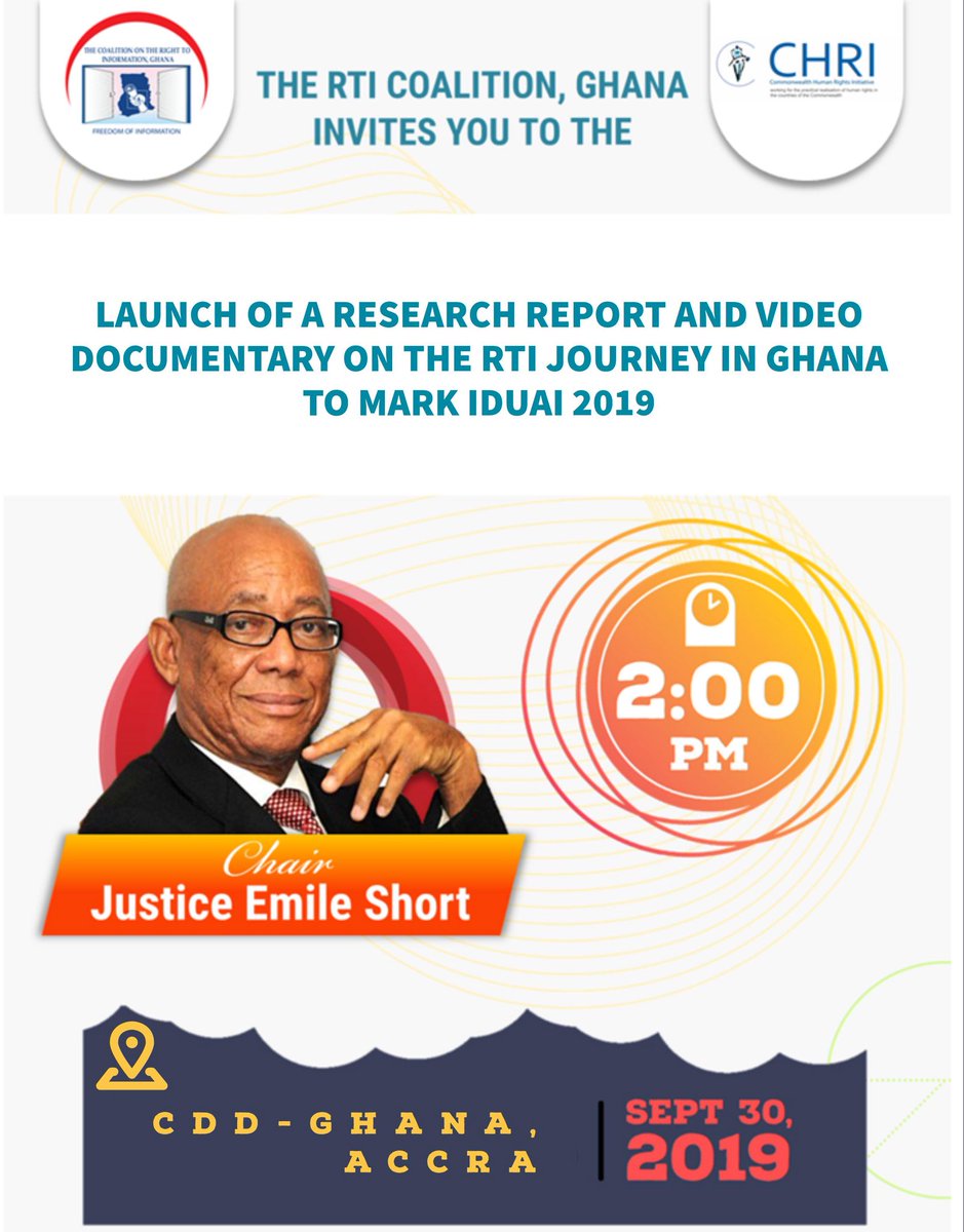 PNAfricawatch's tweet photo. Join us at CDD GH this afternoon for the launch of the documentary on the journey of RTI in Ghana. https://t.co/ipdpxLKlIh