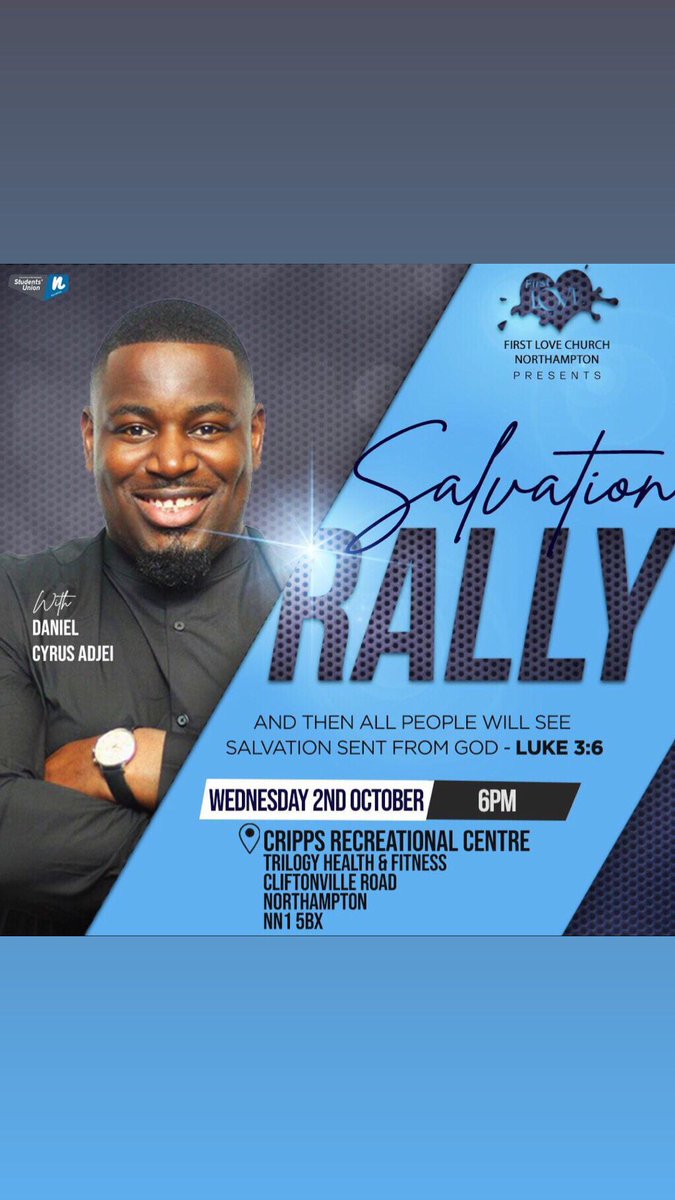 FirstLoveNN2's tweet photo. Only 2️⃣ days away to our amazing SALVATION RALLY!! The greatest invitation to SALVATION. Make sure you don’t miss out and tell a friend to tell a friend. 

#RALLY
#youngchristians 
#dhmm
#firstloveuk https://t.co/c4R6YPc0gs