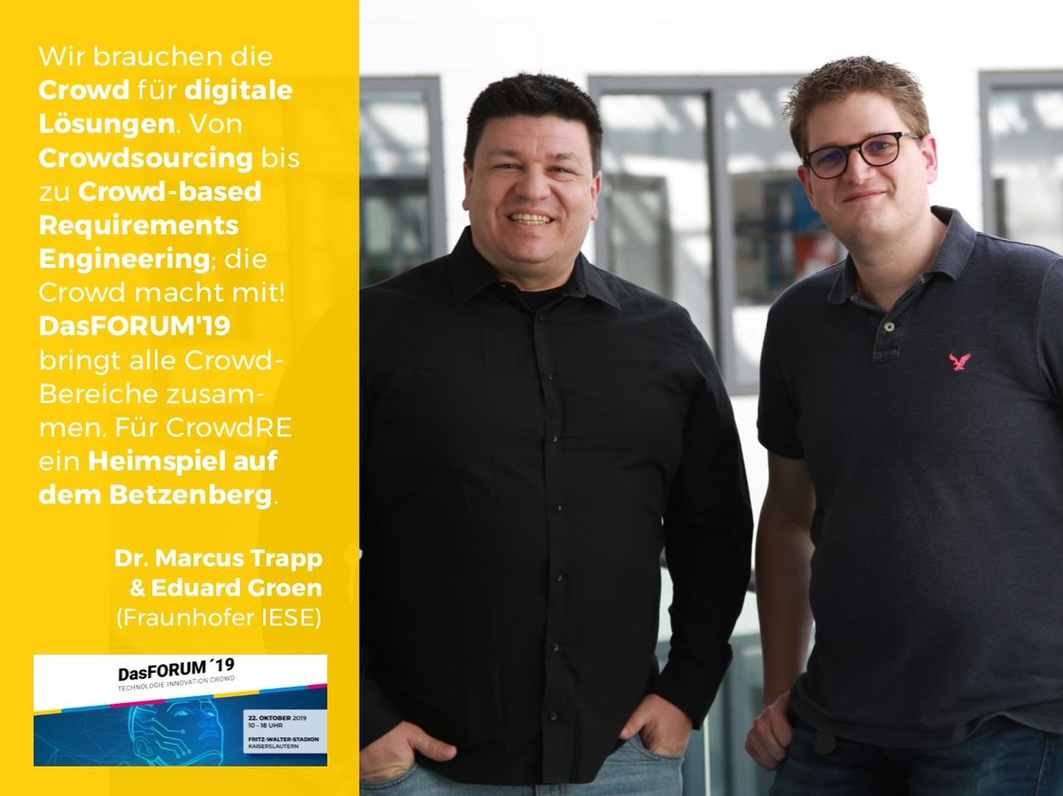 RPTU_Transfer's tweet photo. "Schatzsuche im Feedbackwald – Trolle Vertreiben, Einhörner finden. Automatisiert Wünsche, Probleme &amp; Meinungen aus [...] #SocialMedia ableiten." Spannend? Mehr dazu am 22.10. Mit Dr. M. Trapp und E. Groen von @Fraunhofer_IESE. #DasFORUM19. Tickets👉 https://t.co/txspKp34wI https://t.co/TYxggOw4Xb