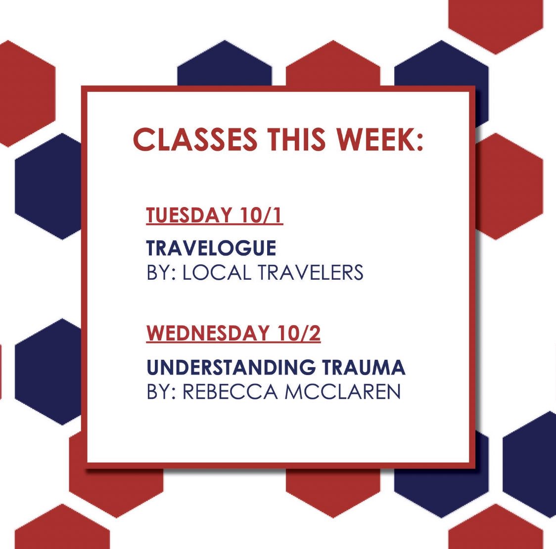 Check out this week’s lineup! ⤵️