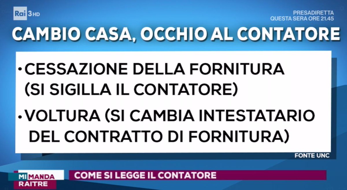 #consumatoriTV 

Occhio al #contatore quando cambiate #casa!
Provvedete alla #Cessazione della fornitura e ricordatevi della #voltura per far cambiare intestatario al contratto di fornitura

👉 bit.ly/2F2H2oC