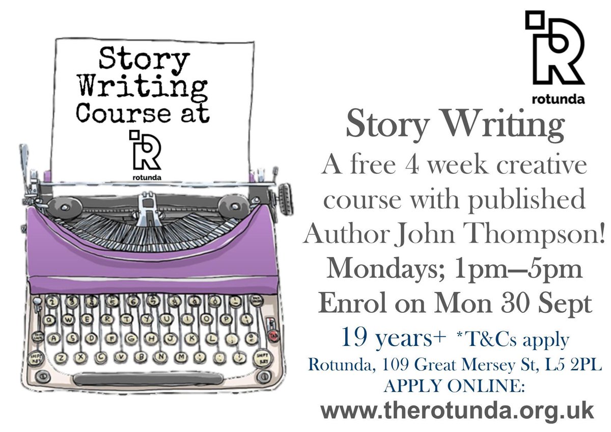 Our friends @RotundaLtd have a free 4 week Creative Writing Course starting today! Find out more here ↓ therotunda.org.uk/learning/arts-…