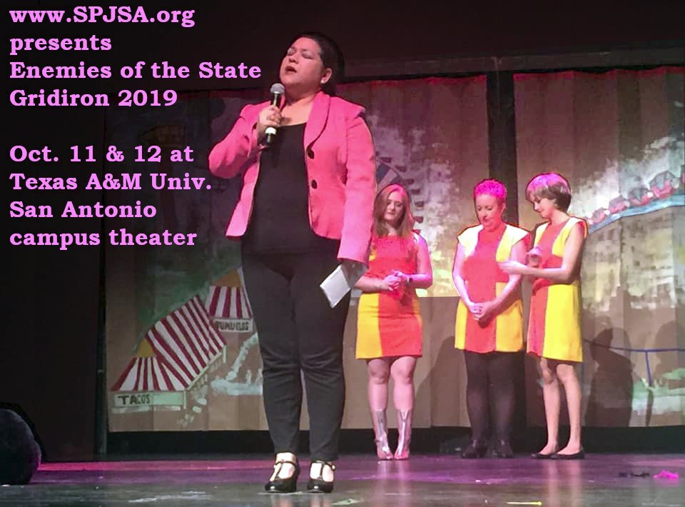 Gridiron_SA's tweet photo. GRIDIRON: For over three decades, this Fall Annual live theater program has entertained San Antonians by lampooning local, state &amp; national politics. Brought to you by newspaper, radio &amp; television journalists, and other communications professionals. Get your tickets now! https://t.co/irvxxihn1Q