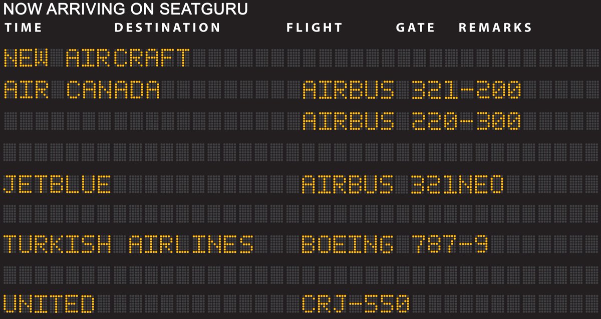 Let's start off this week with a couple of new seat maps we added to the site! Make sure you check out new seat maps for <a href="/AirCanada/">Air Canada</a>, <a href="/JetBlue/">JetBlue</a>, <a href="/TurkishAirlines/">Turkish Airlines</a> and <a href="/united/">United Airlines</a> 

seatguru.com