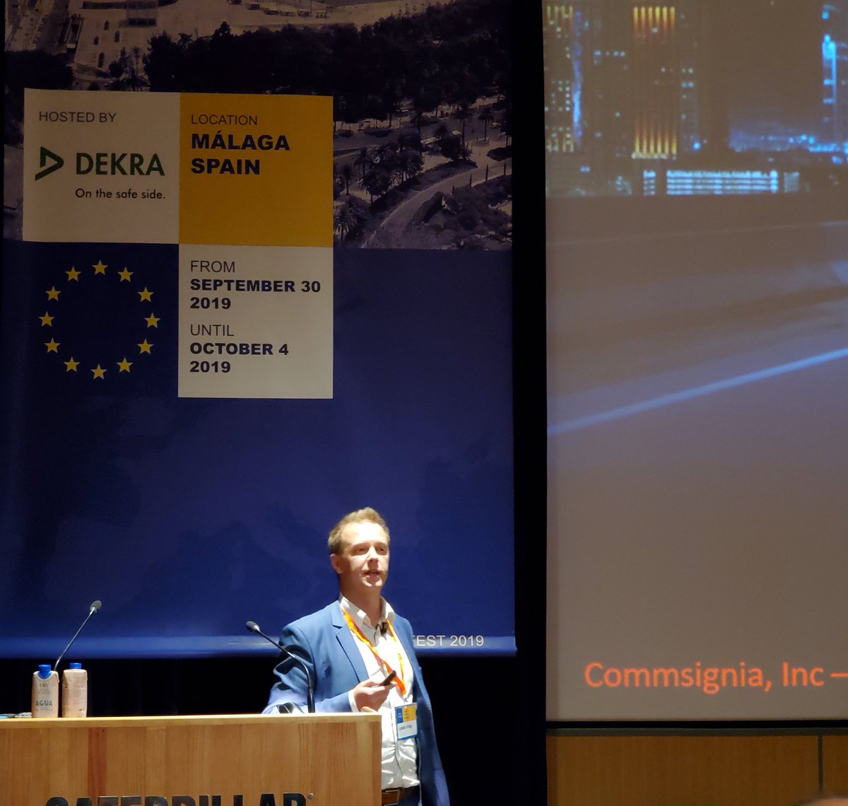 OmniAirCon's tweet photo. Great discussion from our C-V2X Testing & Deployments panelists Oliver Meffert @Autotalks, Laszlo Virag @Commsignia, Saroj Panda @ublox, @JasonJonmichael @austinmobility. #V2X #CV2X #Interoperability #EuropeanPlugfest #OmniAirMembers https://t.co/sIFYHrbdgS
