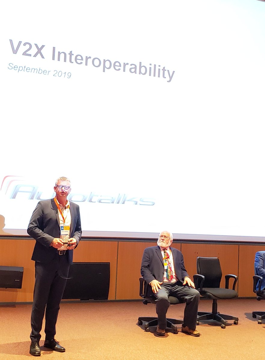 OmniAirCon's tweet photo. Great discussion from our C-V2X Testing & Deployments panelists Oliver Meffert @Autotalks, Laszlo Virag @Commsignia, Saroj Panda @ublox, @JasonJonmichael @austinmobility. #V2X #CV2X #Interoperability #EuropeanPlugfest #OmniAirMembers https://t.co/sIFYHrbdgS