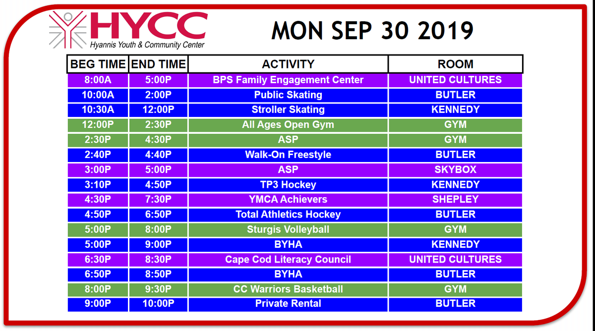 MON SEP 30 2019
townofbarnstable.us/hycc