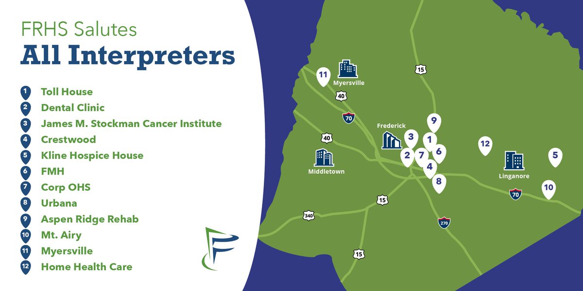 FrederickHealth's tweet image. Happy Interpreter Appreciation Week! #DYK - Frederick Regional Health System, including Frederick Memorial Hospital, provides access to interpreting services 24/7, 365 days a year at 12 locations! #InterpreterAppreciation #HealthyFrederick #interpreters #community