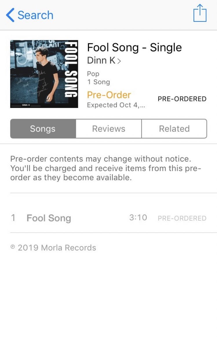 Dinn_K_'s tweet photo. You can now preorder #FOOLSONG on iTunes! https://t.co/TpLFaHEhCg