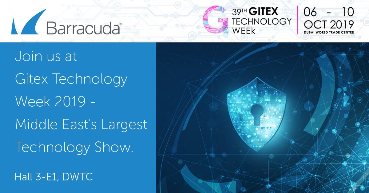 MindwareVAD's tweet photo. How do you protect your email, networks, data and applications? To find out, visit us on the Mindware stand at GITEX 2019.
#barracudanetworks #barracuda #gitex2019 #gitextechnologyweek2019 #gitex #mindwareupdate #mindwaremagic #mindwareatgitex #emailprotection #security https://t.co/JSsd5g4NqN