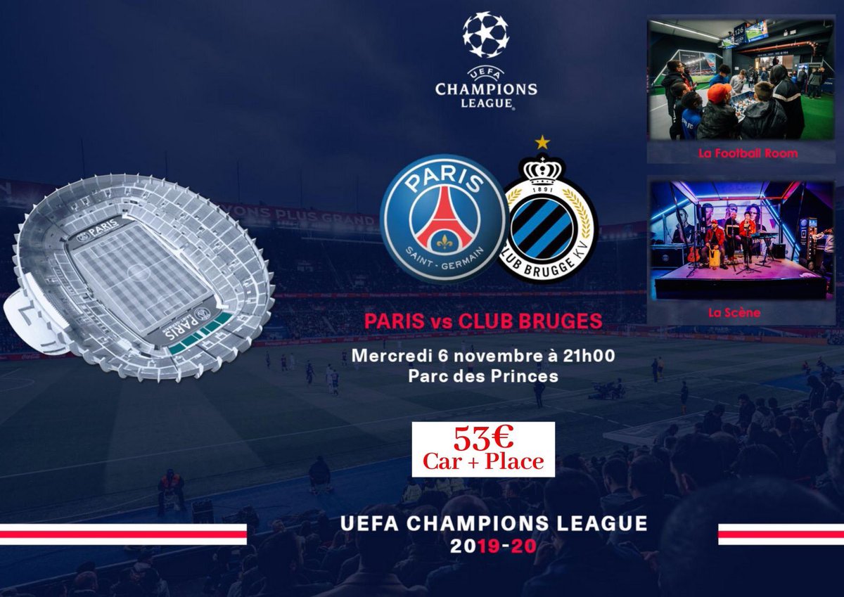 ⚠️⚠️⚠️ IL RESTE ENCORE QUELQUES PLACES 

🚨 SORTIE CLUB PARC DES PRINCES :

👤 Joueur, éducateurs, dirigeants et parents
⚽️ PSG - BRUGES
⭐️ LIGUE DES CHAMPIONS
🗓 Mercredi 6 novembre
⏰ RDV 17h au stade Coubertin (face à la Mairie) 
⏰ Retour prévu pour 00h30
▶️ 53€