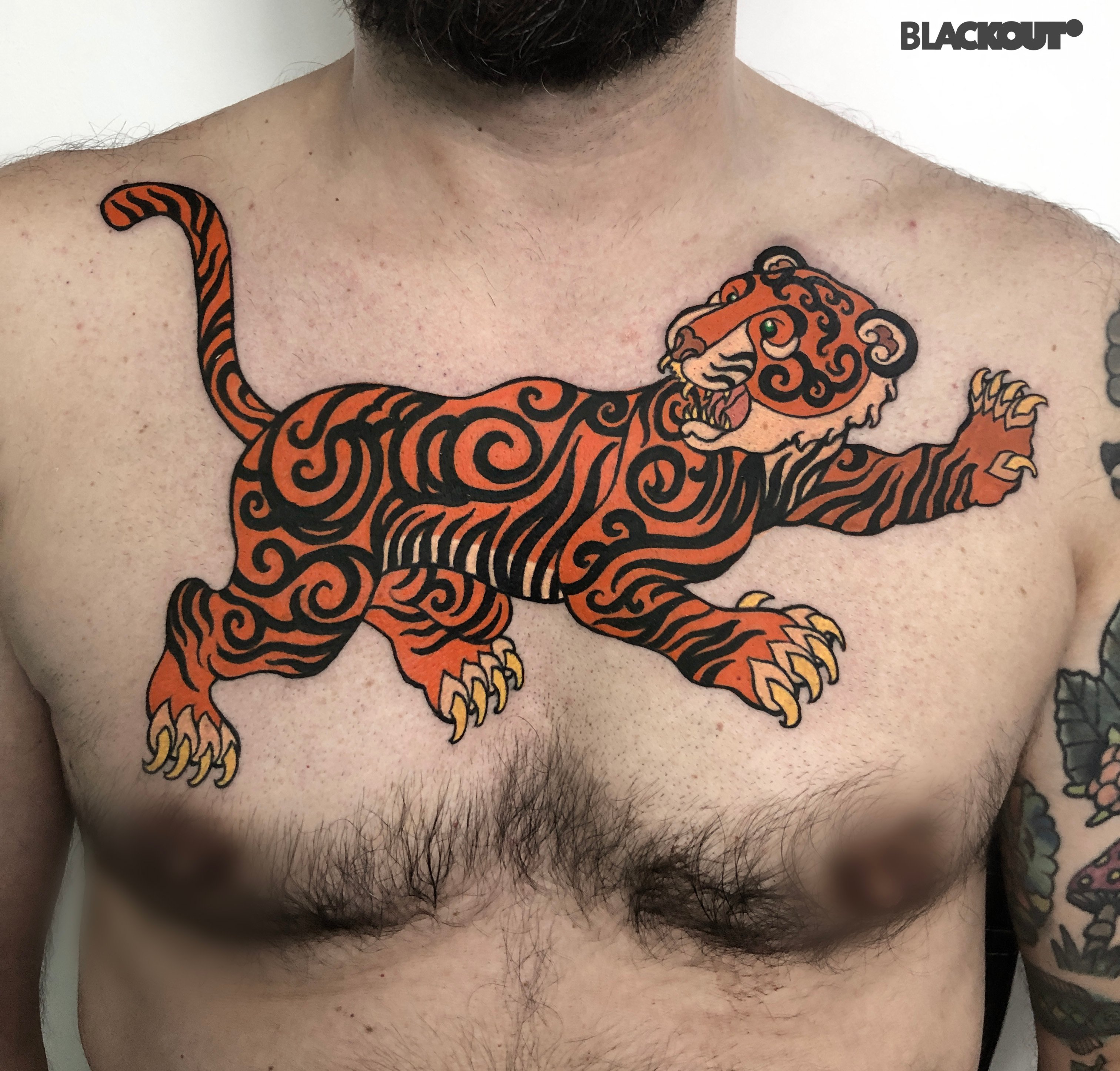 Blackout tattoo on X: "Tibetan tiger clan by Pavlik Gusarov. Done at  Blackwood Tattoo. More work here: https://t.co/98JQKFC4X0  #blackouttattoocollective #_gusarovart #gusarov_ornaments #drawing  #linework #tattooart #tattooartist #traditionaltattoo ...