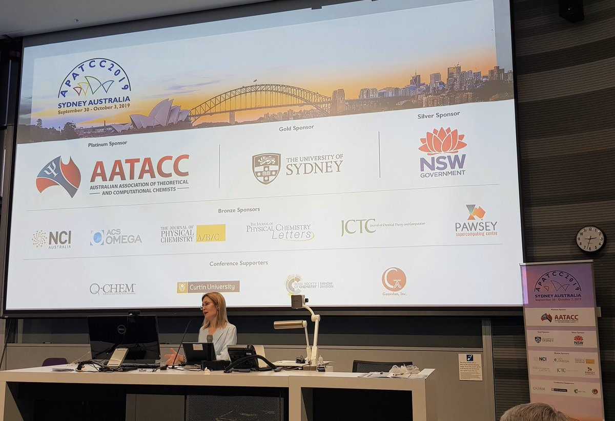 gabrielleupton's tweet photo. Welcome to all international scientists 💻🔬attending the 2019 Asia-Pacific Assoc. of Theoretical &amp; #ComputationalChemists Conference @apatcc_2019 at @Sydney_Uni.  Special 👏 to E/Prof Chair Leo Radom AC and @BarbaraMesserle for hosting me. https://t.co/NSsFqphzS1