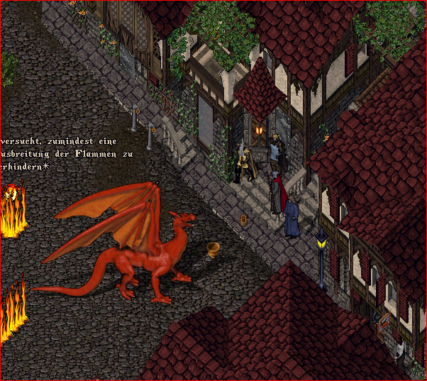 Siebenwind's tweet photo. Brandenstein in Flammen. Die Anzahl der Toten ist noch unbekannt. Konnten die Streiter die Bestie vernichten..? #dragons #rollenspiel #uo #fire #lindwurm https://t.co/PDFgS4a1AV