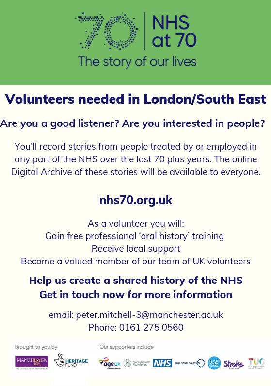 Pembridge Hospice (@pembridgelife) on Twitter photo Are you a good listener and interested in people? Help the <a href="/NHSat70/">Voices of Our NHS</a> project gather stories about healthcare in the UK, including hospice care and the issues around death and dying. There is a training session at the hospice on Fri 18 Oct. nhs70.org.uk <a href="/CLCHNHSTrust/">CLCH NHS Trust</a> Are you a good listener and interested in people? Help the <a href="/NHSat70/">Voices of Our NHS</a> project gather stories about healthcare in the UK, including hospice care and the issues around death and dying. There is a training session at the hospice on Fri 18 Oct. nhs70.org.uk <a href="/CLCHNHSTrust/">CLCH NHS Trust</a>