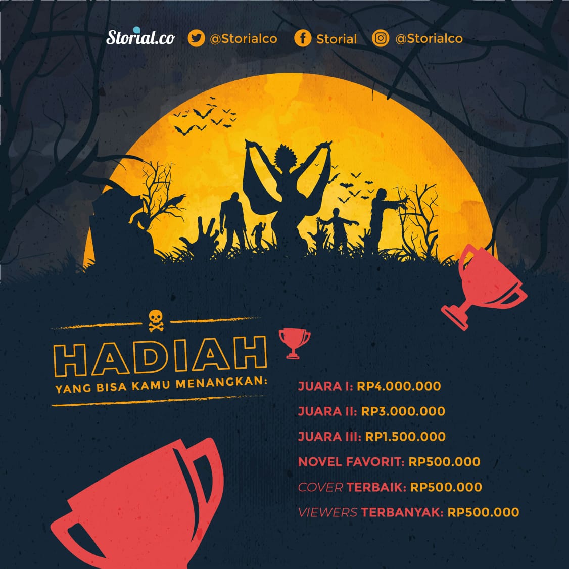 FLPBandungOK's tweet photo. @StorialCo Hadiah #KompetisiStorialOkt19  #DarkSecret apa aja Kakak?
Total hadiah yang bisa kamu menangkan dari @StorialCo sebesar 10 juta rupiah! 😱 https://t.co/ySYQcN6H6q