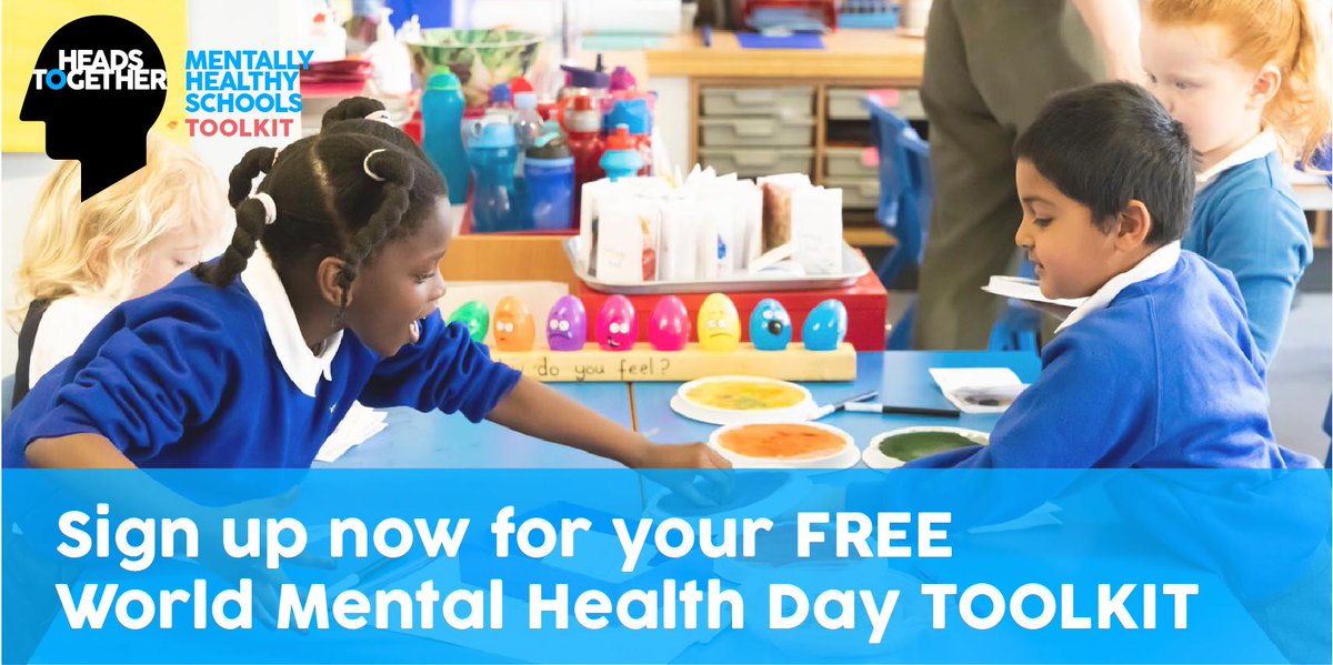 heads_together's tweet photo. #WorldMentalHealthDay on 10 October gives primary schools the opportunity to talk about the importance of good #MentalHealth. The #MentallyHealthySchools free toolkit helps you to start these conversations.

Sign up here to receive on 1 Oct: https://t.co/UuH9HKL3FX https://t.co/BWK1cVy8uD