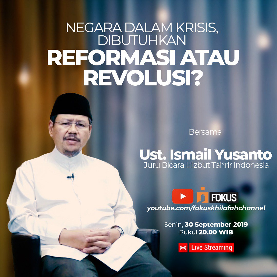 synagoro's tweet photo. Reformasi atau Revolusi. Sebuah pilihan yang masuk akal saat melihat banyaknya ketidakhadiran penguasa di berbagai kejadian.

#LiveJubirHTI https://t.co/XK1UFNBty9