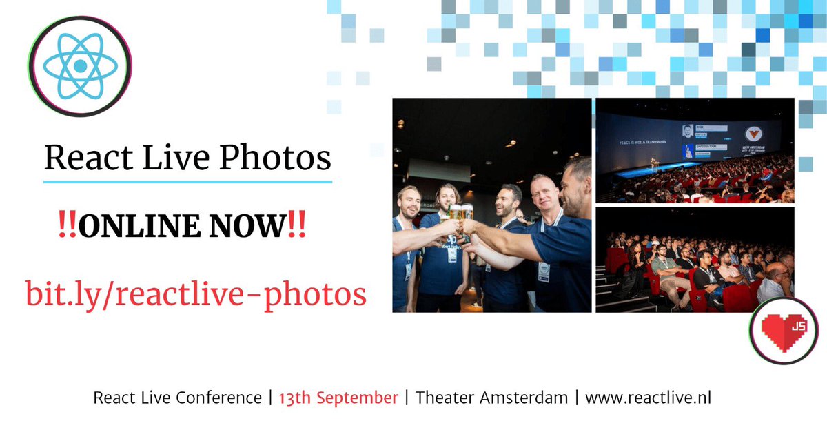 JSworldconf's tweet photo. πΈ@reactlivenl all pictures online NOW πΈ Follow us to view all happy faces - talks online soon β‘β‘https://t.co/i8sE4sbqnl #javascript #reactjs #react #reactnative #programming #frontend https://t.co/FMHOpewjBa
